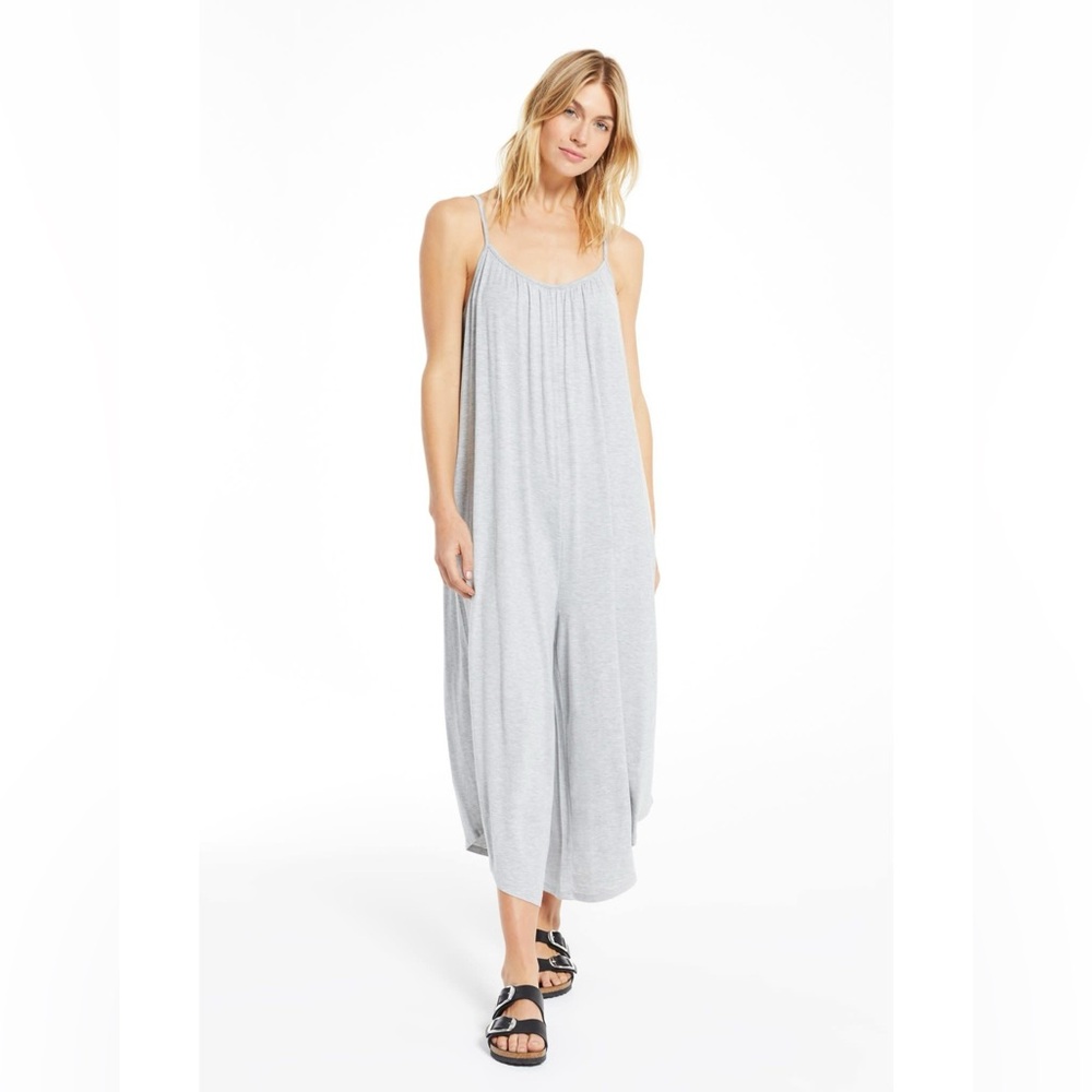 Antistar Jumpsuit Cropped Pants One Piece w/ Pockets Gray Womens S